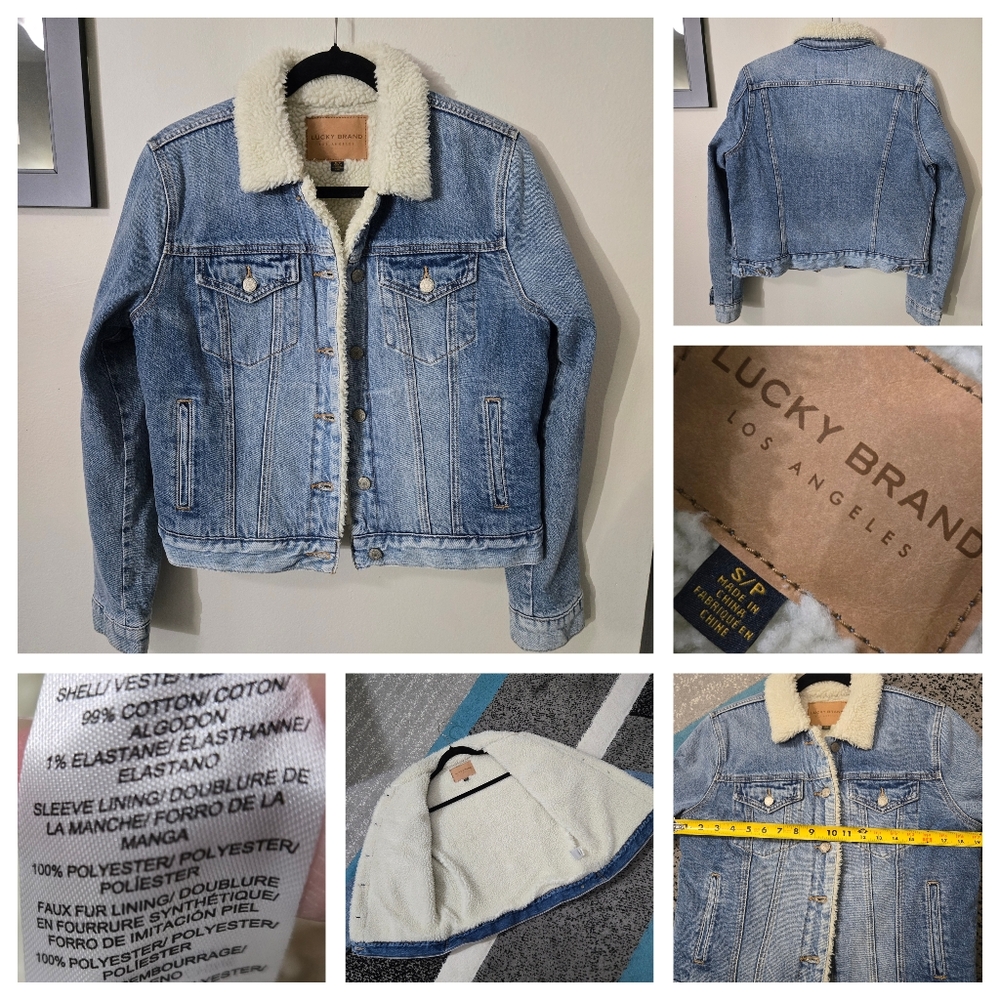Lucky Brand Shearling Lined Denim Jacket, S, NWOT